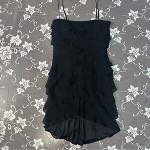 Tadashi Black Tiered Spaghetti Strap Mini Dress Sz 4